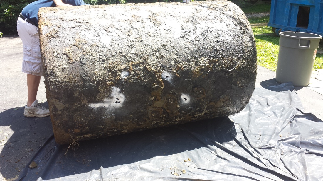 Old oil tank after removal